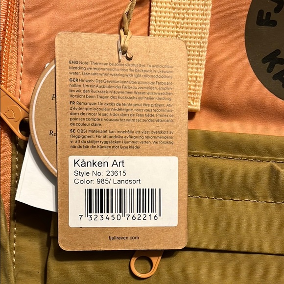 Fjallraven Kanken Earth Inspired Beige and Green Backpack NWT!! - Picture 6 of 8